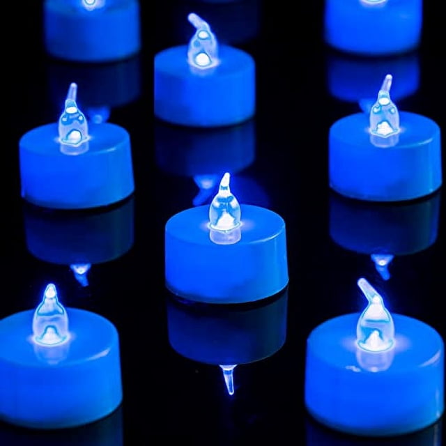 Velas LED de Tealight LANKER 24 unidades Azul sin Llama