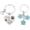 Blue, variant on Heart-Shaped Pet Memorial Keychain with Paw Print Cat Dog Claw Car Keyring Charm Pink -
