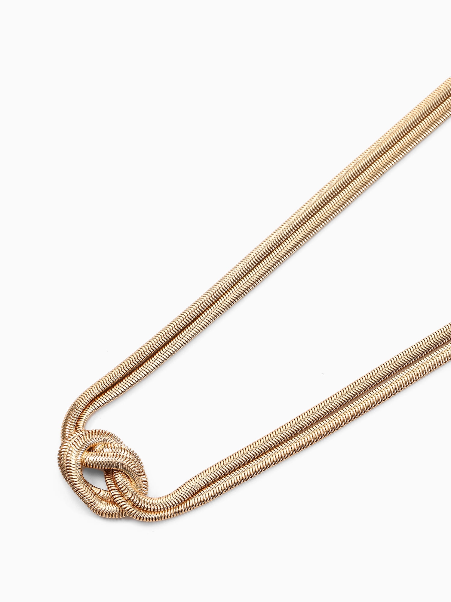 Time and Tru Goldtone Knotted Snake Chain Necklace, 16" +3" Extender (Women's)