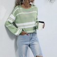 thumbnail image 2 of Bishop Sleeve Striped Sweater Green Medium, 2 of 6