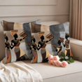 thumbnail image 2 of Black Brown Girls Boho Outdoor Waterproof Pillow Covers, Grey Vintage Ethnic Abstract Art Decorative Square Throw Pillowcase Sofa Cushion Sham for Patio/Couch/Chair, 18"x18" 2 Pack, 2 of 8