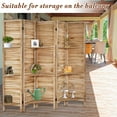 thumbnail image 4 of 5-Panel Room Divider with Shelves，5.6ft Tall Folding Privacy Screen Panels, Room Divider Wall, Divider for Room Separation, Room Divider Shelves，Effectively Block Sight，Natural, 4 of 6