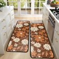 thumbnail image 4 of Kitchen Rugs Sets Of 2,Brown Daisy Flower Floral Pattern Anti Fatigue Kitchen Mat Rugs Non Slip Washable,Decorative Kitchen Floor Mats for Kitchen,Sink,Laundry,17"x47"+17"x47", 4 of 5