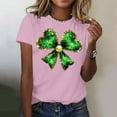 thumbnail image 4 of FRSASU T-Shirt de la Saint-Patrick pour Femmes, Imprimé Amusant, Grande Taille, Manches Courtes, Col Rond, Tendance, Rose, P(S), 4 of 5