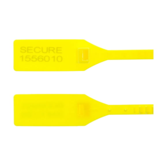 Secure Cable Ties 13 Inch Heavy-Duty Yellow Pull Tight Plastic Seal - 100 Pack