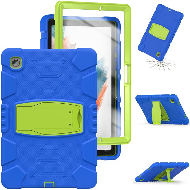 Case de tabletas para Samsung Galaxy Tab A8 10.5 '', caja protectora a prueba de choque de servicio pesado con Kickstand Ikkle Tab A8 10.5 X200/X205