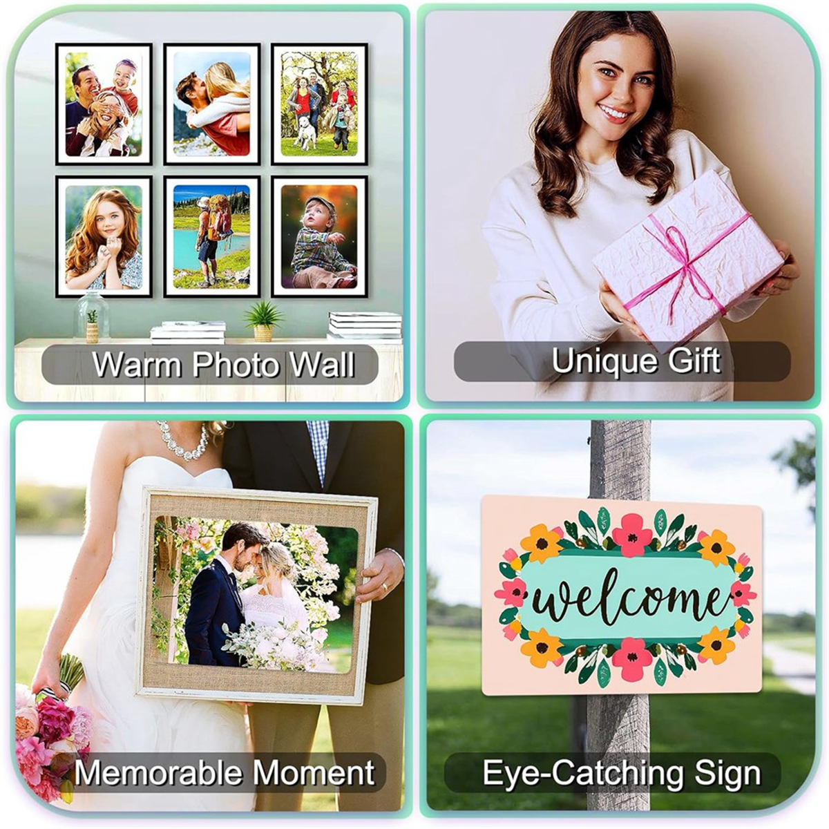 10PCS Sublimation Metal Photo Blank Heat Transfer Paper Picture Sublimation Sign Blank, Aluminum Photo Si