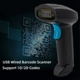 thumbnail image 4 of 1d / 2d Scanner de Code à Barres USB Portable Lecteur de Code à Barres Câblé Manuel Déclencheur / Automatique Balayage Continu Support de Code Papier Compatible avec Windows Android pour la Bibliothèque de Magasin de Détail de Supermarché, 4 of 7