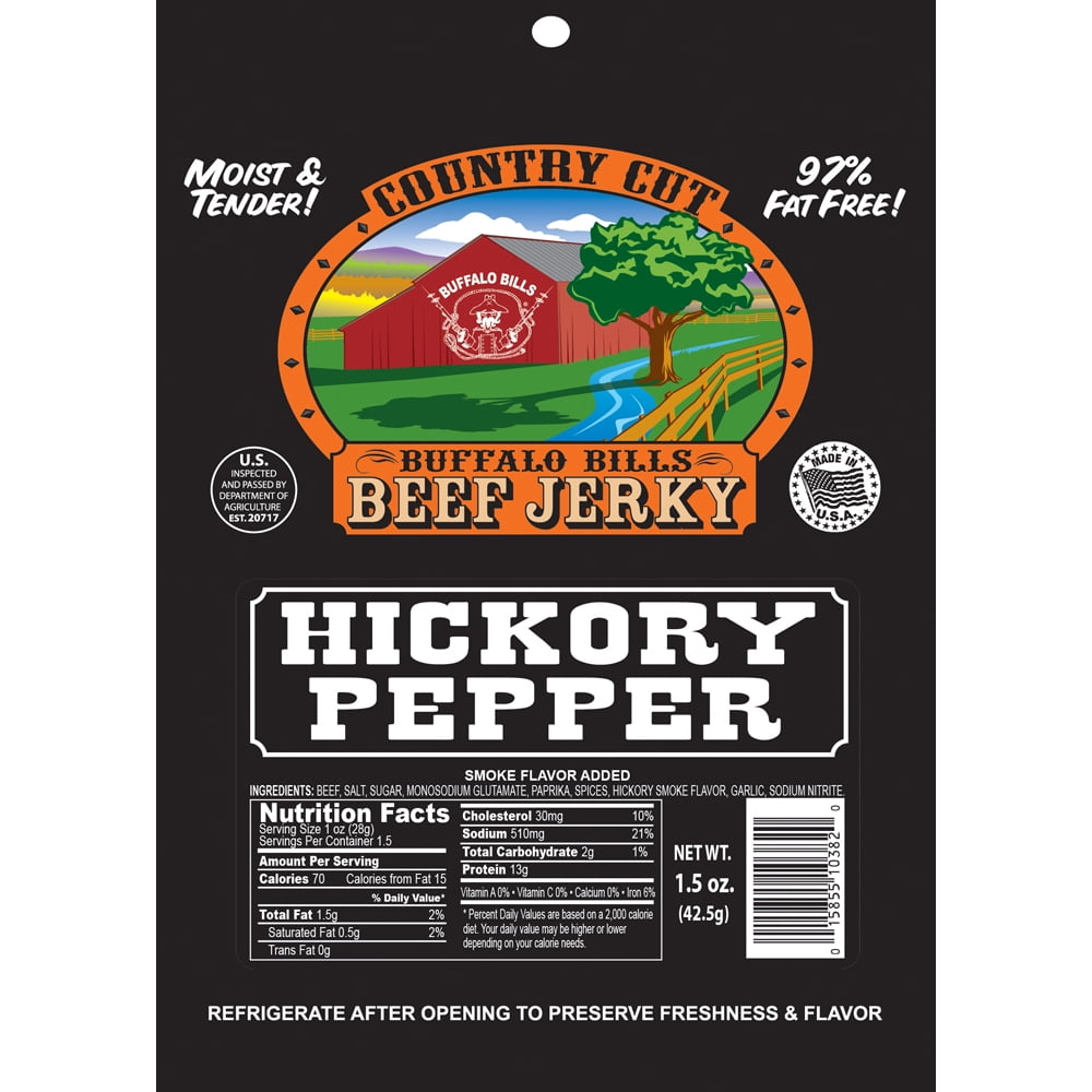 Buffalo Bills 1.5oz Hickory Pepper Country Cut Beef Jerky – Ten 1.5oz Packs