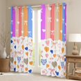 thumbnail image 2 of Homewish Cartoon Love Heart Curtains Pack of 2 (42x84 Each), Rainbow Stripes Abstract Curtains Blackout, Princess Bow-tie Bedroom Curtains, Window Curtains Decor, 2 of 6