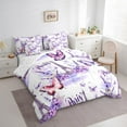thumbnail image 3 of Erosebridal Eiffel Tower Bedding King Size,Romantic Paris Comforter Sets with Sheets,Dreamy Purple Butterfly Bedding Sets King Size For Princess,Super Cozy Room Decoration,7pcs, 3 of 6