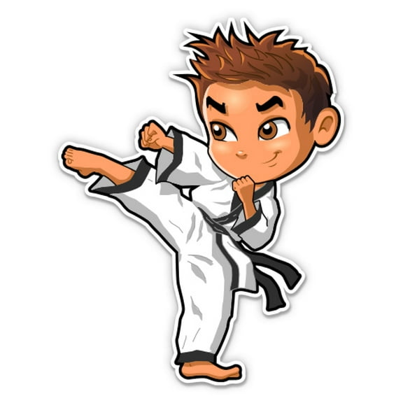 Karate Boy - 3" Vinyl Sticker - For Car Laptop Water Bottle Phone - Waterproof Decal