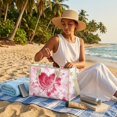 thumbnail image 6 of ZUXONGSY Tie-Dye Heart Butterfly Print PVC Tote Bag Large, Clear Lightweight Waterproof Handbag for Women, Oversize Shoulder Travel Purse with Removable Strap, for Work Shopping, 6 of 7