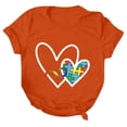 thumbnail image 4 of Sakmal Heart Womens Graphic T Shirts Crew Neck Autism Awareness Asd Short Sleeve Casual Relaxed Fit Workout Tops for Women, 4 of 5
