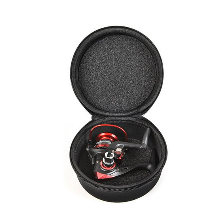 Shockproof Fishing Reel Case,Round Fishing Reel Pouch,Durable Storage Case for Casting,Drum,Fly Fishing Reels Fishing Equipment, Size: 13.5X7.5CM