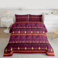 thumbnail image 2 of Homewish Boho Aztec Full Size Comforter Sets,Western Cowboy Dreamcatcher Bedding Comforter Set,Deeppurple Orange Bedding Sets For Adult,Microfiber Bedroom Decor Reversible,3-Piece, 2 of 8