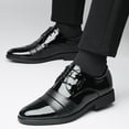 thumbnail image 3 of Men's Dress Shoes Gradient Stripes Business Oxford Shoes Casual Tuxedo Leather Lace Up Mens Classic Formal Shoes, 3 of 6