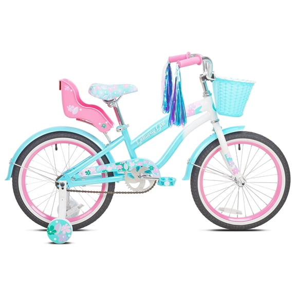 18" Getaway Girl, Girls Training Wheel Bicycle, Teal/Pink