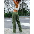 thumbnail image 6 of Women 6 Pockets High Waisted Cargo Pants Wide Leg Casual Pants Combat Military Trouser US 4-18, 6 of 13