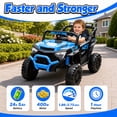 thumbnail image 5 of 24V 400W Kids Ride On Electric UTV Car with Remote Control, Ride on Toys with Advanced Center Panel, Music, Bluetooth, LED Lights, Gift for Boys Girls 3+, Blue, 5 of 9