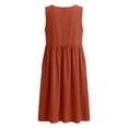 thumbnail image 6 of Vivianyo HD Women's Casual Sleeveless Empire Waist Midi Dress, Round Neck with Side Pockets, Women's Red, Sizes S-5XL, 6 of 10