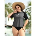 thumbnail image 5 of Alove Women's Plus Size Short Sleeve Swim Shirt Top Color Blocked UPF 50+ Rashguard, 5 of 6