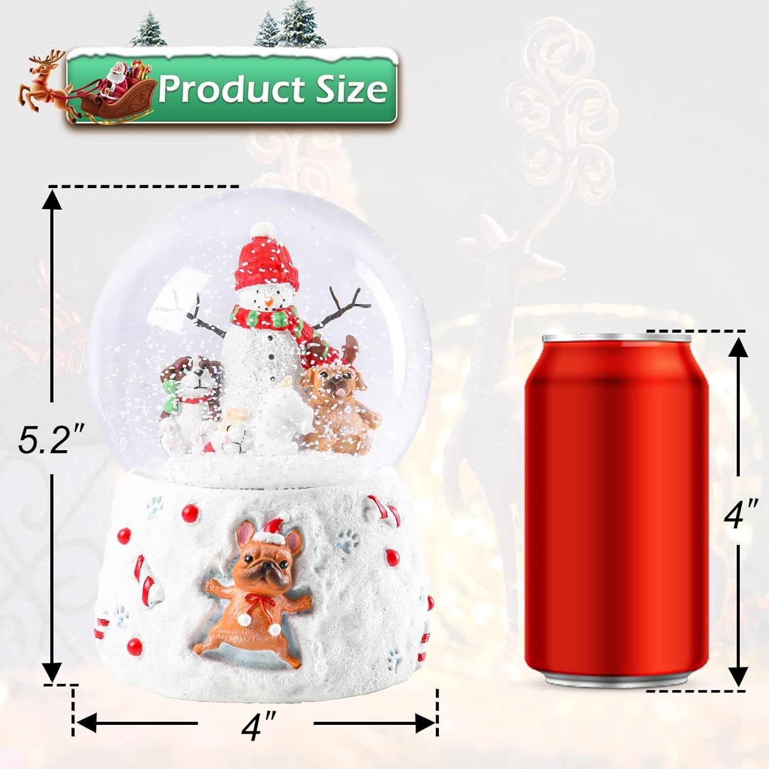 Christmas Snow Globes Gingerbread Man Village House in Cup Christmas Snow Globe with 8 Songs Color Changing Battery Operated Musical Box for Christmas Home Party Décor