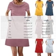 thumbnail image 3 of Women's Collared Dress Summer Short Sleeve Linen Blend Shift Dress Textured Casual Cute Office Dress with Pockets Blue 2XL, 3 of 4