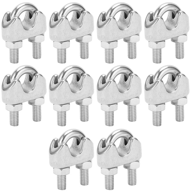 Sonew M8 Wire Rope Cable Clip Clamp,10pcs 5/16 Inch M8 Stainless Steel Wire Rope Cable Clip Clamp U Bolt Saddle Fastener