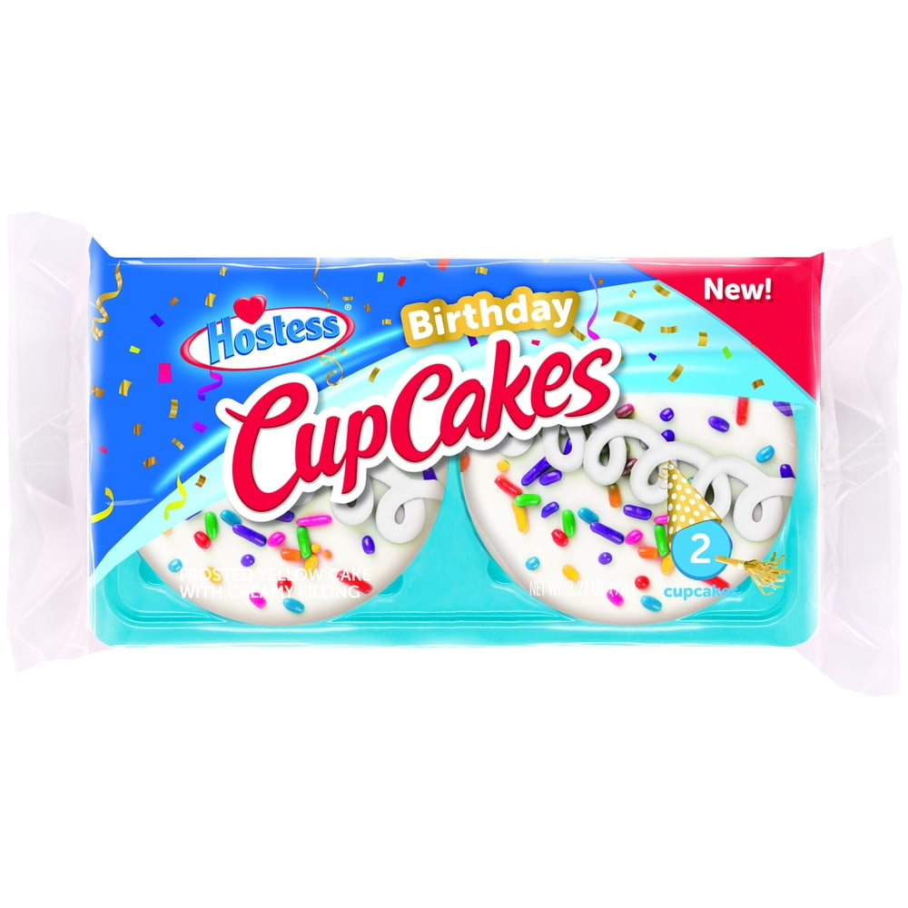 Hostess Birthday Cupcakes Single Serve, 2 count, 3.27 oz