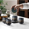thumbnail image 4 of Ulable Tazas de caf&eacute; de cer&aacute;mica, 220ml Juego de Tazas para, Kiln - Changed Glazed para Caf&eacute; Bonitas, Elegante Set de Regalo para Amantes del Caf&eacute;, Azul Gri, 4 of 9