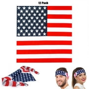 12 PC American Flag Bandanas USA Headband Unisex Bandanas Patriotic Accessories