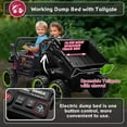 thumbnail image 5 of Arnahaishe 24V Two-seater Ride On Toys, 4WD 6X6 Electric Dump Truck with Remote Control, Music and Bluetooth for Kids 2-6, Black, 5 of 11