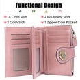 thumbnail image 3 of Small Wallet for Women RFID Blocking Genuine Leather Wallet Bifold Purse Zipper Coin Pocket Credit Card Holder with ID Window, 3 of 6