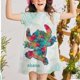 thumbnail image 1 of Vestidos con estampado de punto de Disney para niñas de 2 a 8 años, vestido de manga corta para niños, vestido de princesa para niñas, vestido informal de verano para niños 2T Gao Jinjia LED, 1 of 2