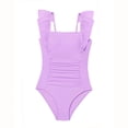 thumbnail image 3 of WMQPNNS Girl Swimsuits Color Block Bathing Suit Girl Swimsuit Size 12 Full Coverage Swimwear Adjustable Strap Swimming Suit, Size 11-12 Years, D1-Purple, 3 of 3