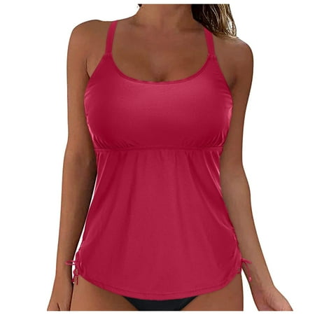 UngA Women s Underwire Tankini Top Only - Push Up Swimsuit Top with Bra Support Tummy Control Bathing Suit Top No Bottom 2025 Swim Tops Women Top Only(Wine 2XL)