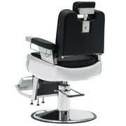 BarberPub Heavy Duty Vintage Barber Chair Hydraulic Recline Salon Beauty Styling Chair, Black
