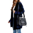 thumbnail image 5 of QAFOPEH Womens Plaid Colorblock Cardigan Long Sleeve Outwear Open Front Sweaters, 5 of 6