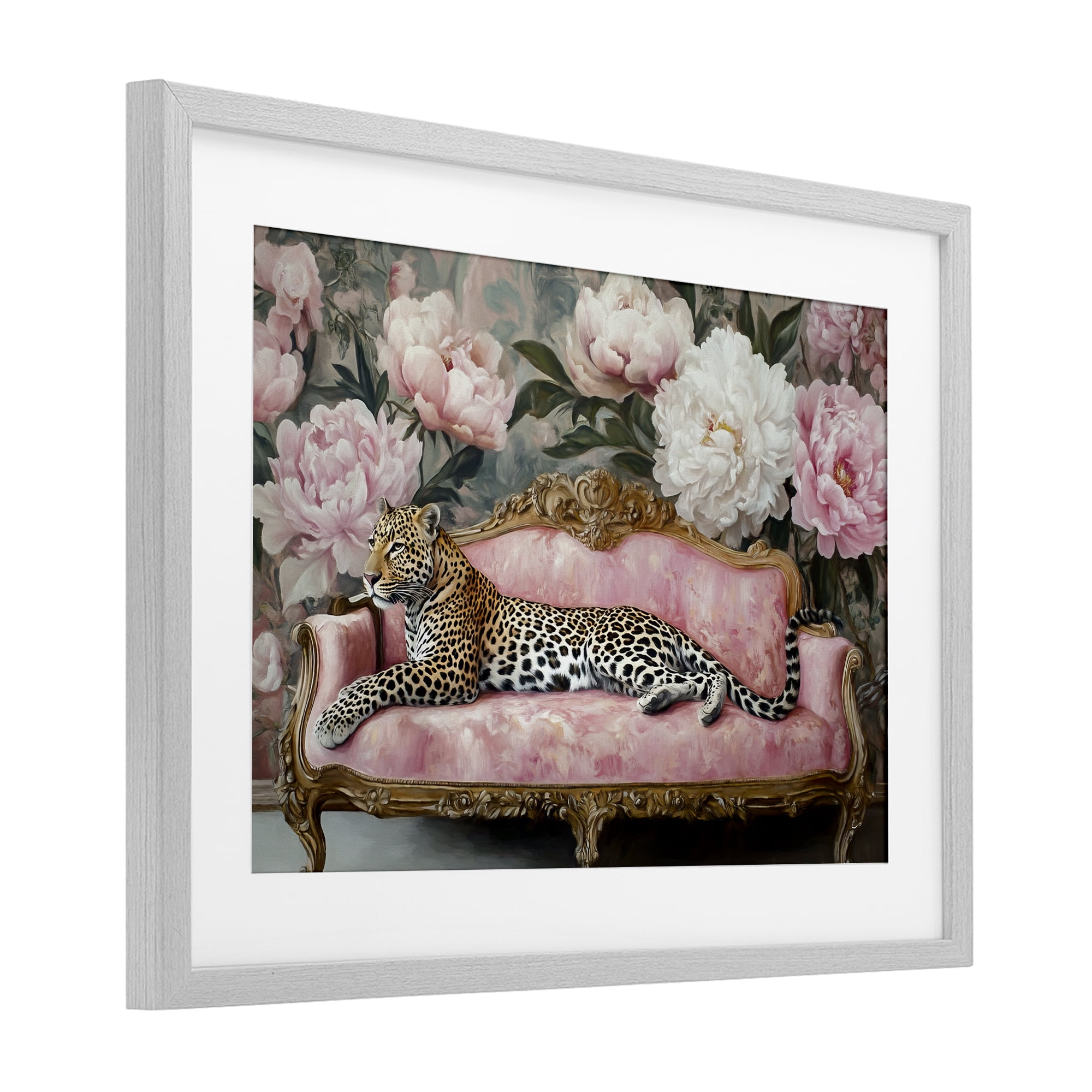 Stupell Industries Where The Leopard Dreams Gray Framed Print Under Glass, design by Tina LeCour