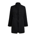 thumbnail image 4 of Aayomet Winter Coats For Women Plus Size Women's Turn Down Shawl Collar Earth Tone Check/Black White Grid/Black/Plum Wool Blend Coat,Black XL, 4 of 5