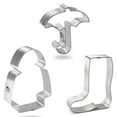 thumbnail image 2 of Foose Cookie Cutters Raincoat Cookie Cutter 3 Pc Set 3 - 4 in Rainboot Umbrella Tin Plate Steel USA, 2 of 3