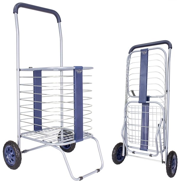dbest products Cruiser Cart, Navy, Shopping Grocery Rolling Folding