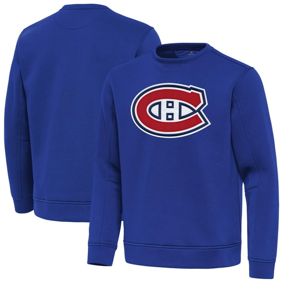 Men's Antigua Royal Montreal Canadiens Relevant Lightweight Pullover Sweatshirt