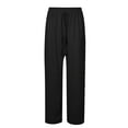thumbnail image 2 of Tittly Palazzo Pants Wide Leg Pants Woman Women's High Waist Casual Solid Color Elastic Waist Loose Wide Leg Pants Trousers Baggy Pants Baggy Pants Women Black L, 2 of 8