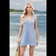 thumbnail image 4 of Conjuntos de Dos Piezas de Verano para Mujer, para Vacaciones en la Playa, Camiseta Sin Mangas con Cuello Halter y Pantalones Cortos, Ropa de Estar de Punto, Azul , L, 4 of 10