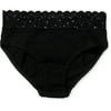 Secret Treasures - Women's Rhinestone Cotton Hi-Cut Panty