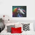 thumbnail image 4 of Lsque Colorful Haired White Horse Print Wall Art – Decorative Picture for Living Room, Bedroom, and Office (Horizontal), 4 of 6