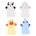thumbnail image 1 of 4 Pcs Gants de Bain pour Bébé en Coton avec Serviette Douce, 1 of 1