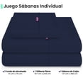thumbnail image 2 of Sabanas Lisas Ubbe, Tamaño Individual, Color Azul Marino, 3 Piezas, 2 of 6